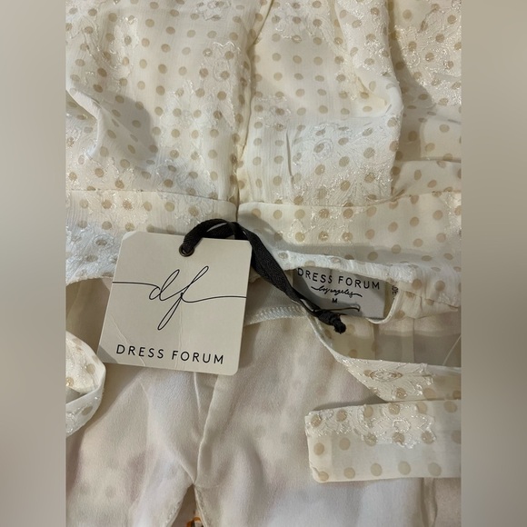 NWT Hello Molly / Dress Forum Polka Dot Ruffle Ivory Dress Size Medium - Picture 5 of 9